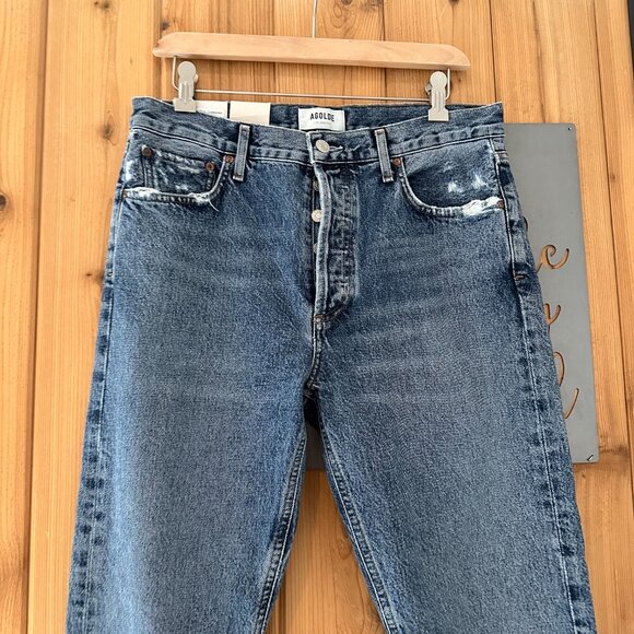 AGOLDE Jamie High Rise Classic Strait Leg Raw Hem Jean Size 28 - Picture 5 of 10